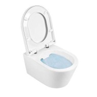 Piekaramais Tualetes Pods Sanindusa Urb.y 48 Rimfree ar Soft Close Easyclip Slim vāku, Balts