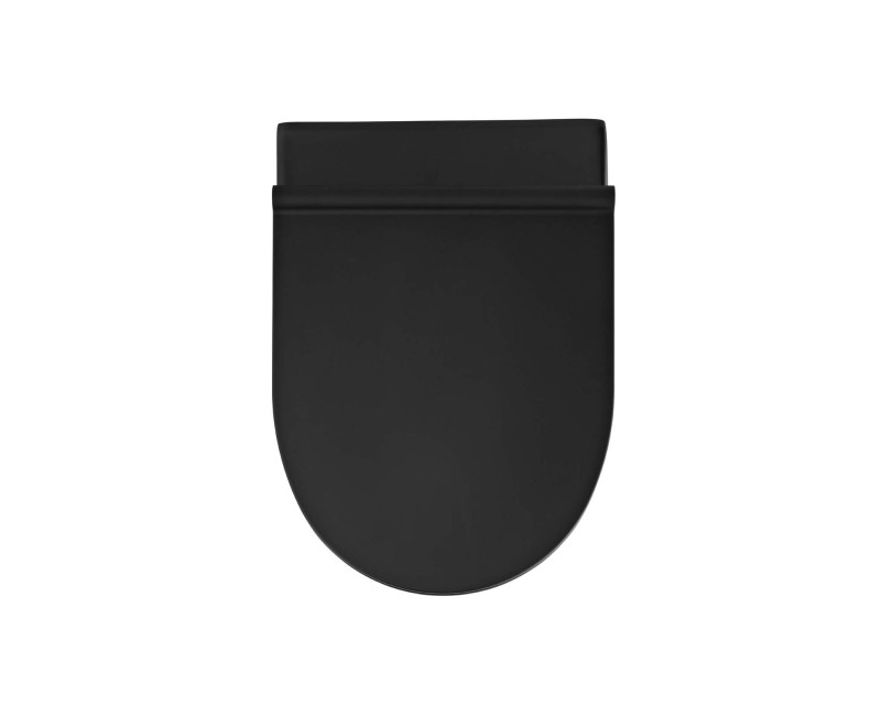 Piekaramais Tualetes Pods Sanindusa Urb.y 48 Rimfree ar Soft Close Easyclip Slim vāku, Melns Matēts