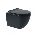 Piekaramais Tualetes Pods Sanindusa Urb.y 52 Rimfree ar Soft Close Easyclip Slim  vāku, Melns Matēts