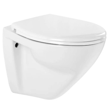Tualetes poda komplekts Geberit Duofix  ar Cetus 52 Rimfree podu, Soft Close easyclip vāks, Hromētu matēta poga Delta01
