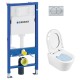 Tualetes poda komplekts Geberit Duofix ar Sanindusa Urb.y 48 Rimfree podu ar Soft Close Easyclip Slim vāku, Hromētu matētu poga Delta01 Tualetes poda komplekts Geberit Duofix ar Sanindusa Urb.y 48 Rimfree podu ar Soft Close Easyclip Slim vāku, Hromētu matētu poga Delta01