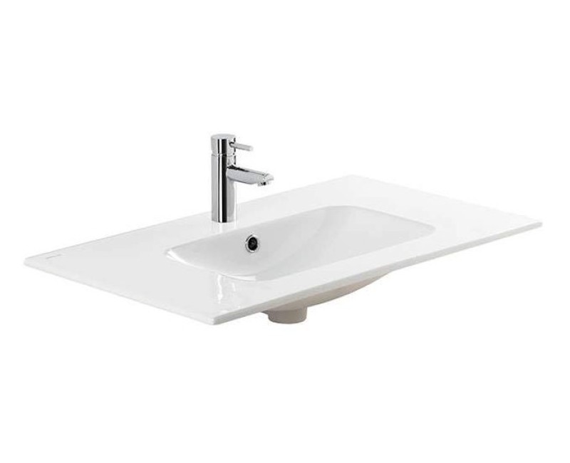 Комплект мебели для ванной Sanindusa ÁREA Plus-2 80см Шкаф с раковиной + Зеркало, Белый