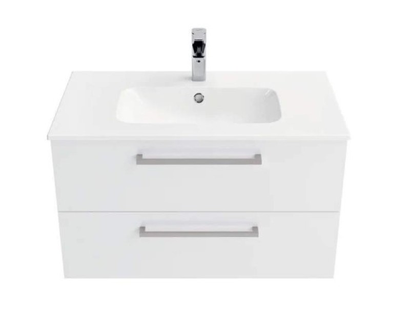 Vannas istabas mēbeļu komplekts Sanindusa ÁREA Plus-2 90cm Skapītis ar izlietni + Spogulis, Balts