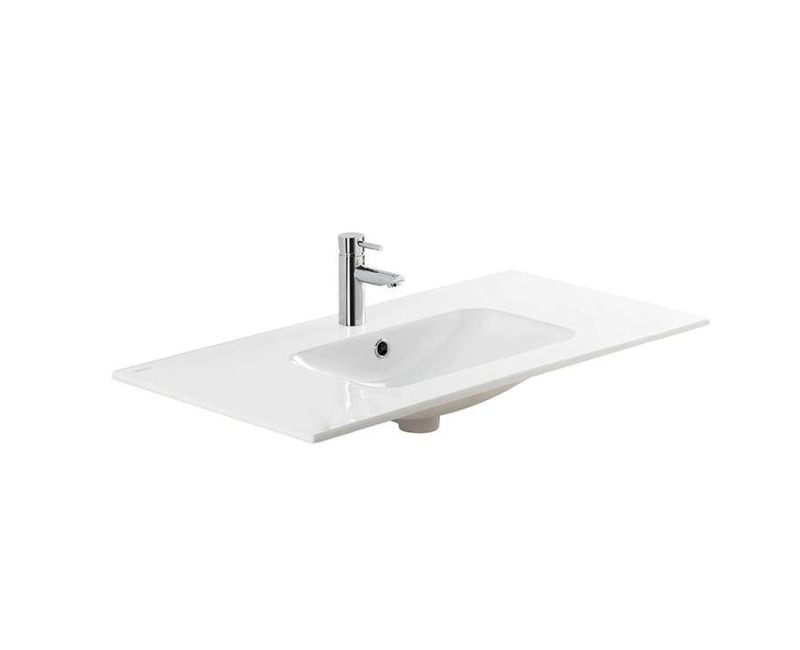 Vannas istabas mēbeļu komplekts Sanindusa ÁREA Plus-2 90cm Skapītis ar izlietni + Spogulis, Balts