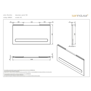 Панель для ванны Sanindusa Shortline 100см Белая