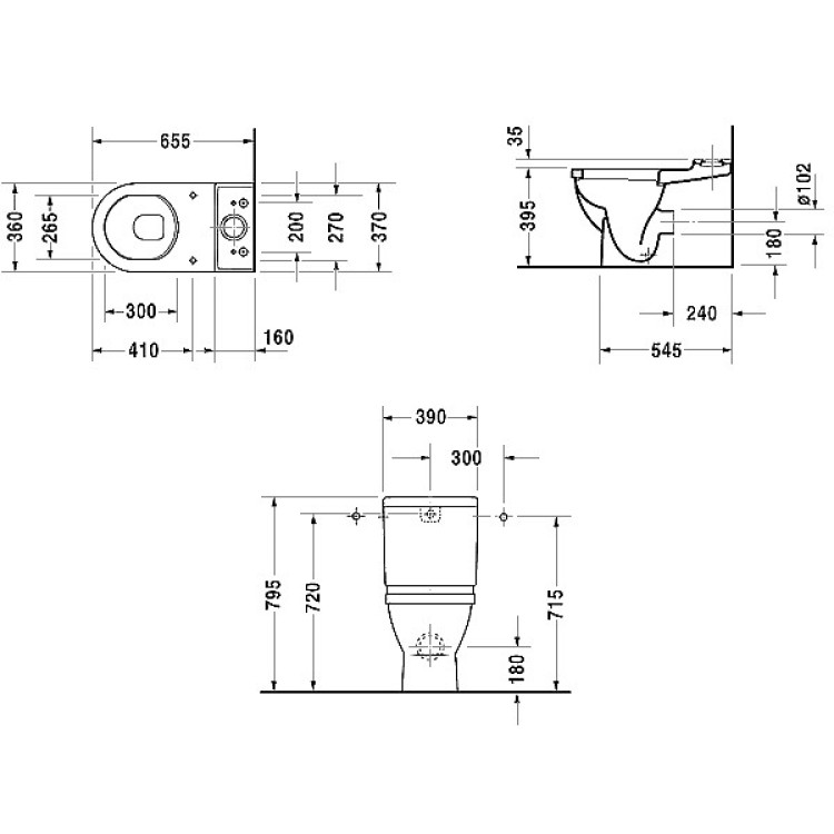 Tualetes pods Duravit Starck3 WC kompakts ar SoftClose funkciju 655x360mm Tualetes pods Duravit Starck3 WC kompakts ar SoftClose funkciju 655x360mm