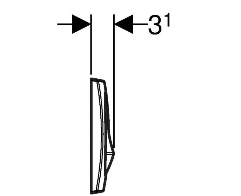 Кнопка для монтажной рамы кнопки Geberit Delta 20, матовый хром