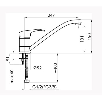 Смеситель для кухни Rubineta P-20 Star P00001 Хром