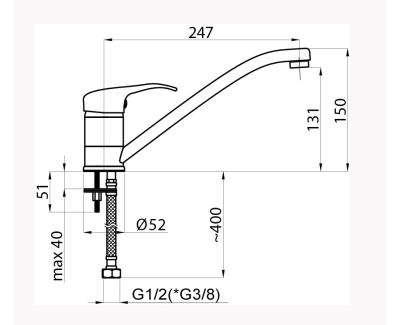 Смеситель для кухни Rubineta P-20 Star P00001 Хром