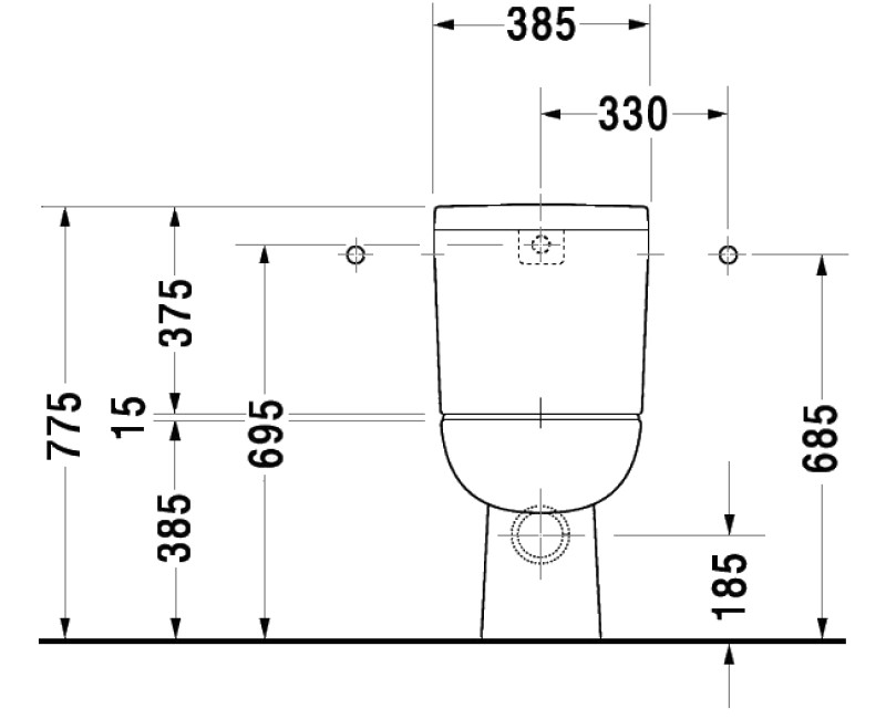 Унитаз Duravit D-Code WC компактный, скрытое крепление