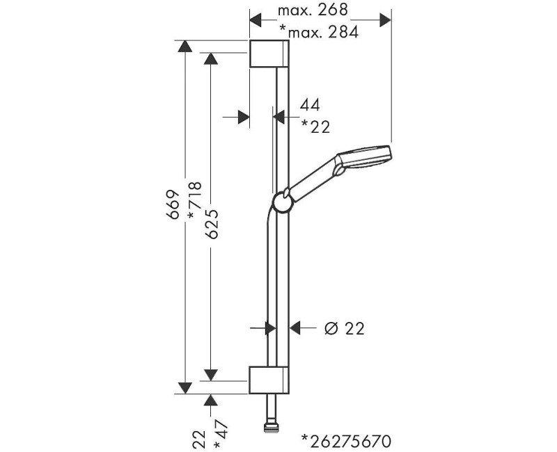 Душевой набор Hansgrohe Vernis Blend Vario 650, хром