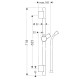 Dušas stienis Hansgrohe Unica S Puro, 65cm ar pievadu, melns