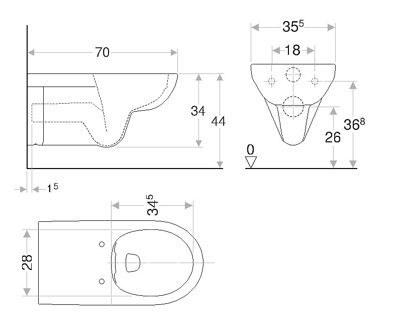 Piekaramais Tualetes pods Geberit Selnova cilvēkiem ar kustību ierobežojumiem Rimfree