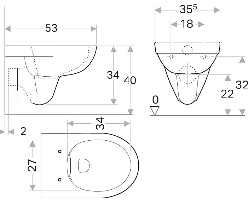 Piekaramais Tualetes pods Geberit Selnova Rimfree