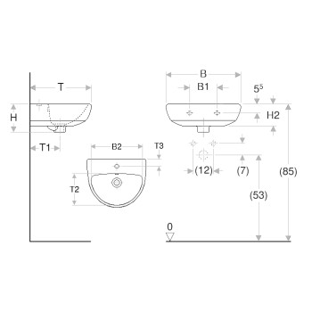 Vannas istabas izlietne Geberit Selnova izlietne 45x37cm