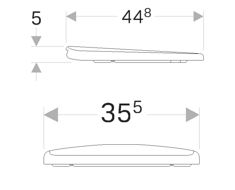 Poda vāks Geberit Selnova Square ar SoftClose funkciju, uzstādīšana no augšas