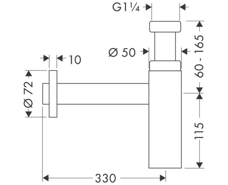 Сифон для мойки Hansgrohe Flowstar S 11/4", хром