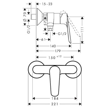 Dušas maisītājs Hansgrohe Logis E, hroms
