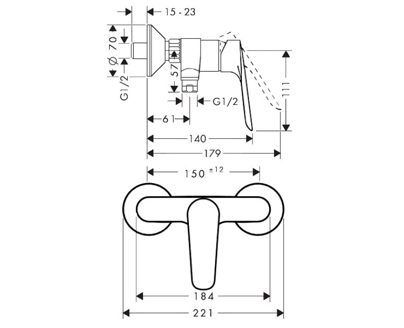 Dušas maisītājs Hansgrohe Logis E, hroms