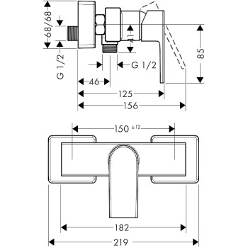 Dušas maisītājs Hansgrohe Vernis Shape, hroms