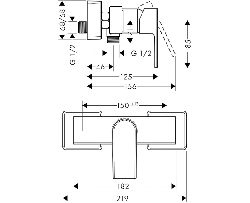 Dušas maisītājs Hansgrohe Vernis Shape, hroms