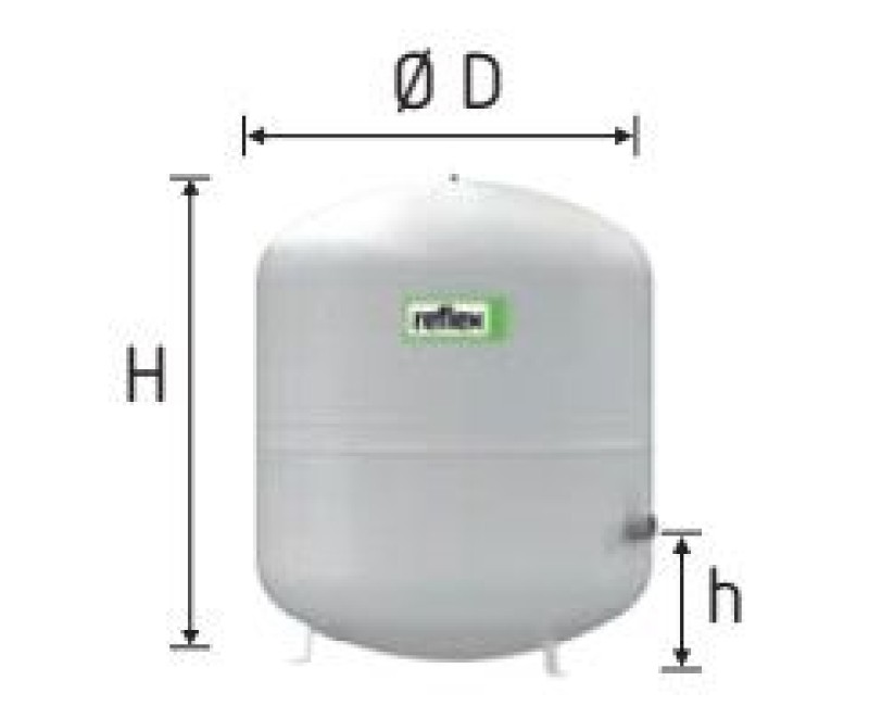 Izplešanās trauks Reflex N 140 GY 6/1.5b R1 apkurei