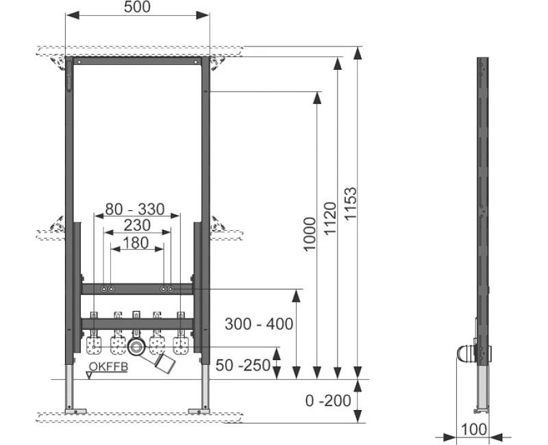 Монтажная рама для биде TECEprofil
