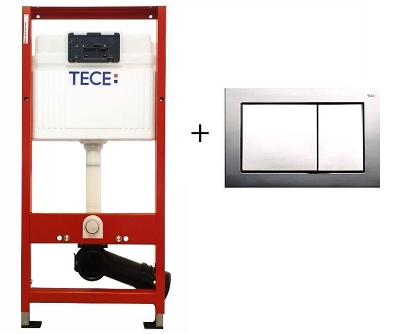 Montāžas rāmis TECEprofil Komplekts ar taustiņu Base WC, hromēts