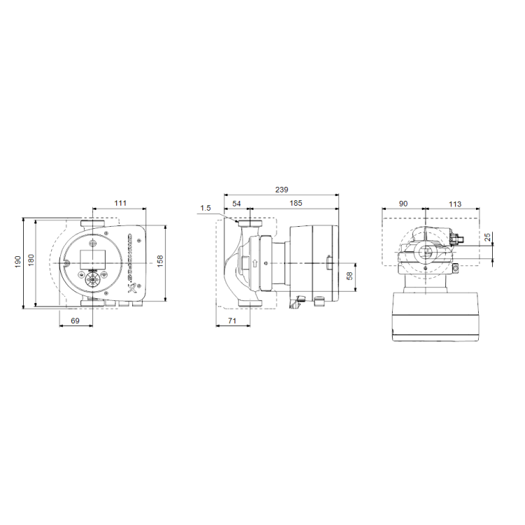 Cirkulācijas sūknis Grundfos MAGNA3 25-60 Cirkulācijas sūknis Grundfos MAGNA3 25-60