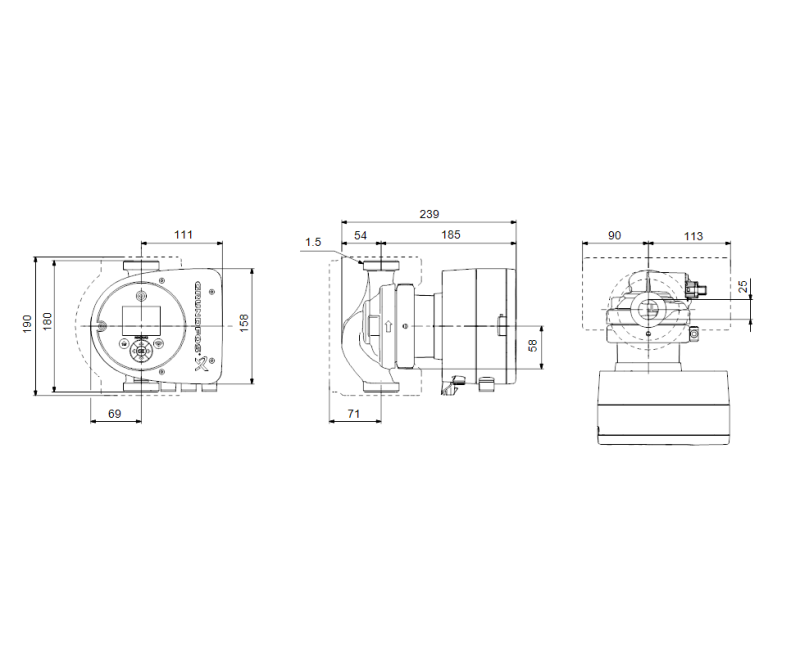 Циркуляционный насос Grundfos MAGNA3 25-80