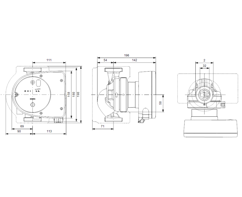 Циркуляционный насос Grundfos MAGNA1 32-60