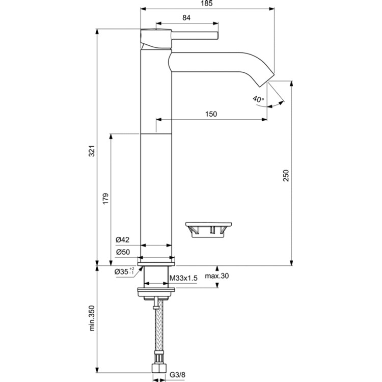 Смеситель для раковины для ванной Ideal Standard CERALINE