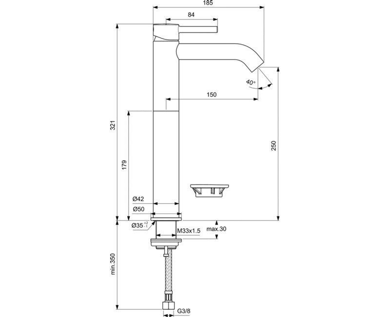 Смеситель для раковины для ванной Ideal Standard CERALINE