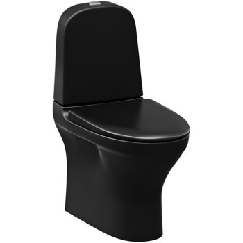 Tualetes Pods Gustavsberg Estetic 8300, Hygienic Flush mala, vāks ar Soft Close/Quick Release, Ceramicplus, melns