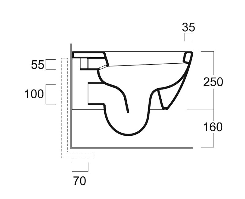 Настенный унитаз Simas LFT SPAZIO Настенный комплект унитаза без оправы, белый