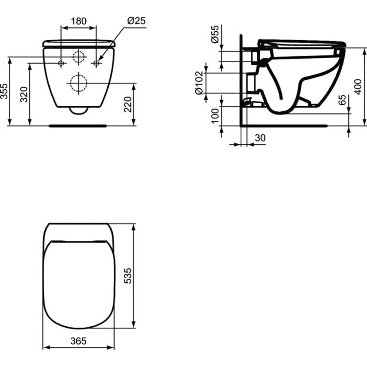 Piakaramais Tualetes pods Ideal Standard TESI AquaBlade® WC komplektā ar Soft-Close sēdriņķi Piakaramais Tualetes pods Ideal Standard TESI AquaBlade® WC komplektā ar Soft-Close sēdriņķi