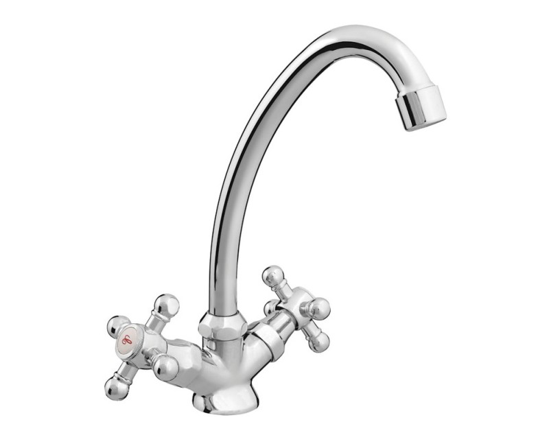 Смеситель для кухни Rubineta C-8 CROSS C8J006 Хромирован