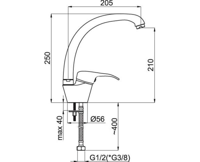 Кухонный смеситель Рубинета П-33 Шер
