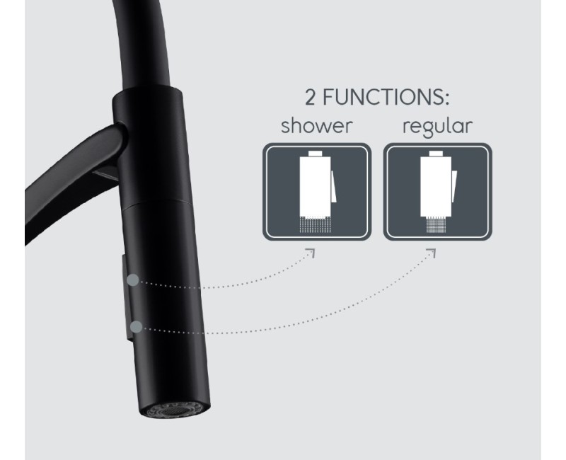 Кухонный смеситель Рубинета ULTIMA-50 (БК/РГ) UL500638 Черный