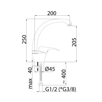 Кухонный смеситель Рубинета Оптима-33 O30008 Хромированн