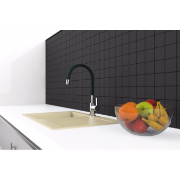 Кухонный смеситель Rubineta Flexy-33 (БК) FL30068 Хром/Черный