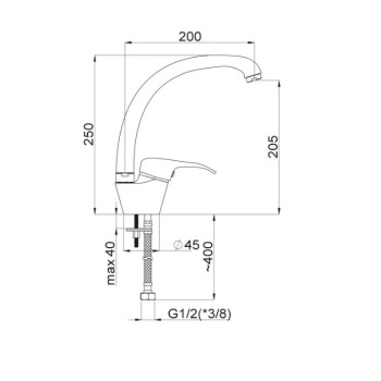 Кухонный смеситель Рубинета Юта Y-33 Марс Y30003 Хромированн
