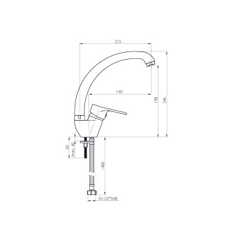 Кухонный смеситель Рубинета Лука-33 LU30008 Хроми
