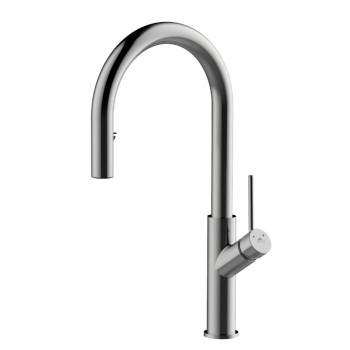 Кухонный смеситель Рубинета Бона-33 ПО с выдвижной насадкой BO330DG8 хромирован