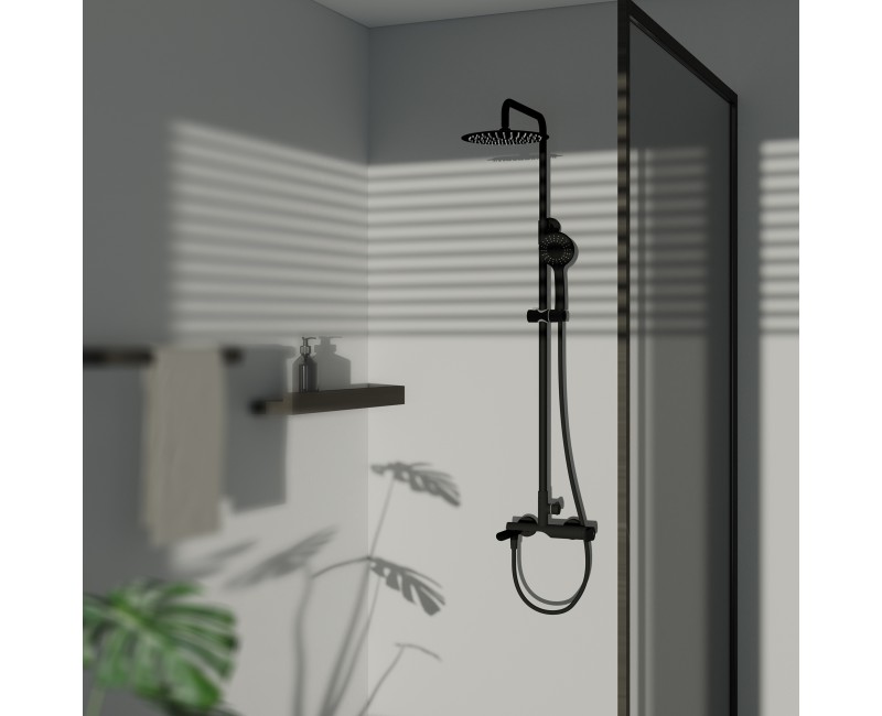 Душевой набор Rubineta OLO (BK) + Ultra-10(SW)