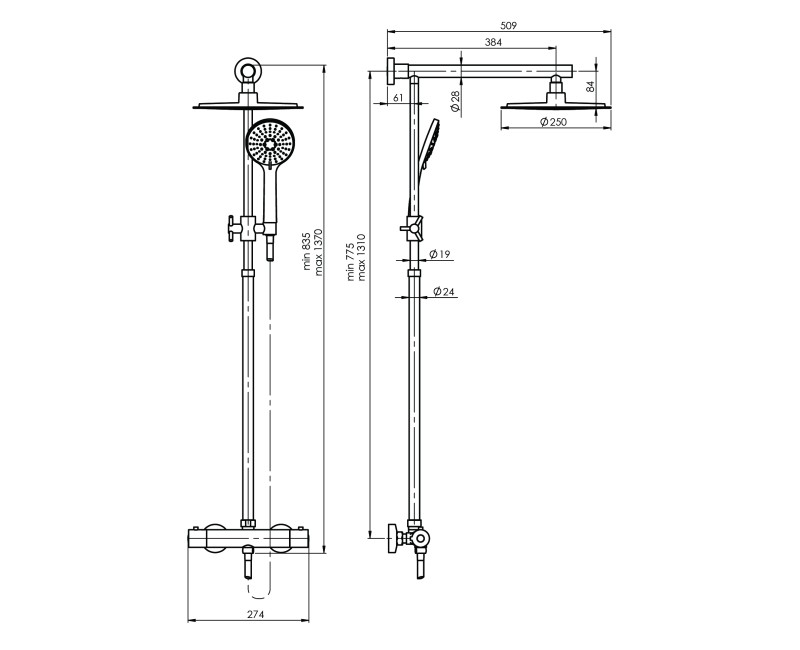 Dušas komplekts Rubineta Etna + Thermo-15