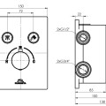Смеситель для воды встраиваемый Rubineta Thermo-2F-OLO (SQ)