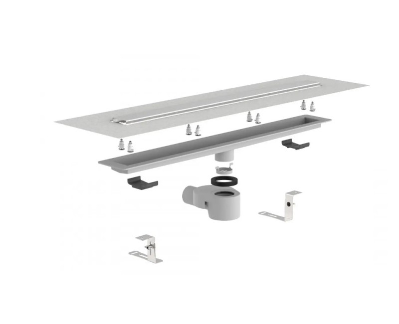 Dušas traps Schütte nerūsējošā tērauda, 80cm, iebūves h=88mm, 5-18mm