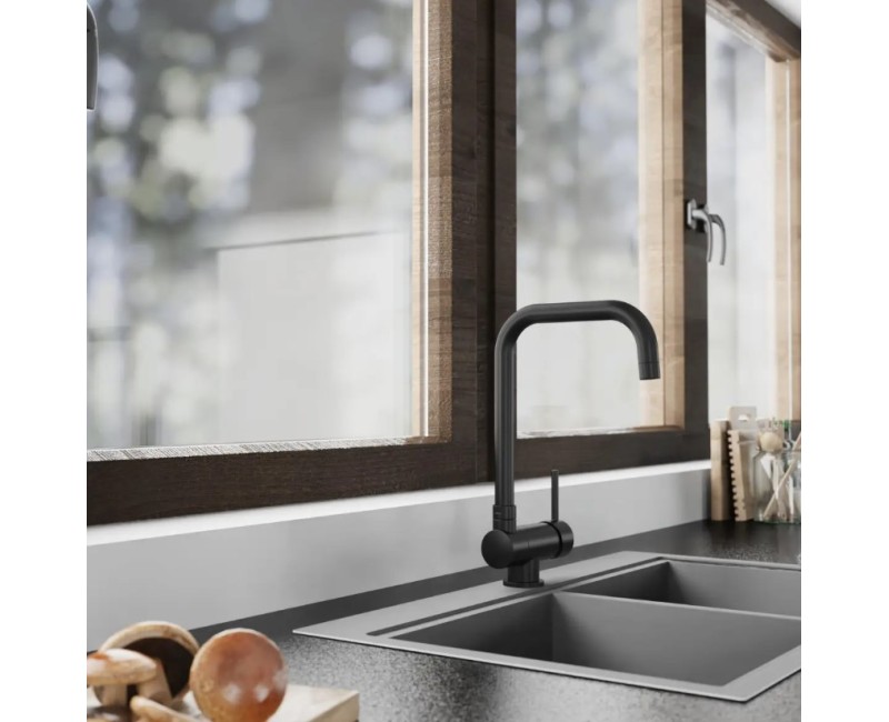 Смеситель для кухни Schütte Window складной черный матовый