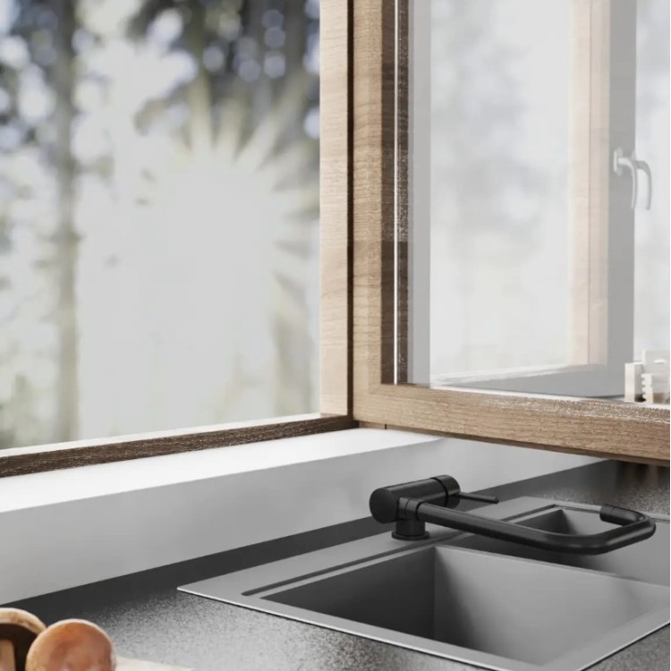 Смеситель для кухни Schütte Window складной черный матовый Смеситель для кухни Schütte Window складной черный матовый